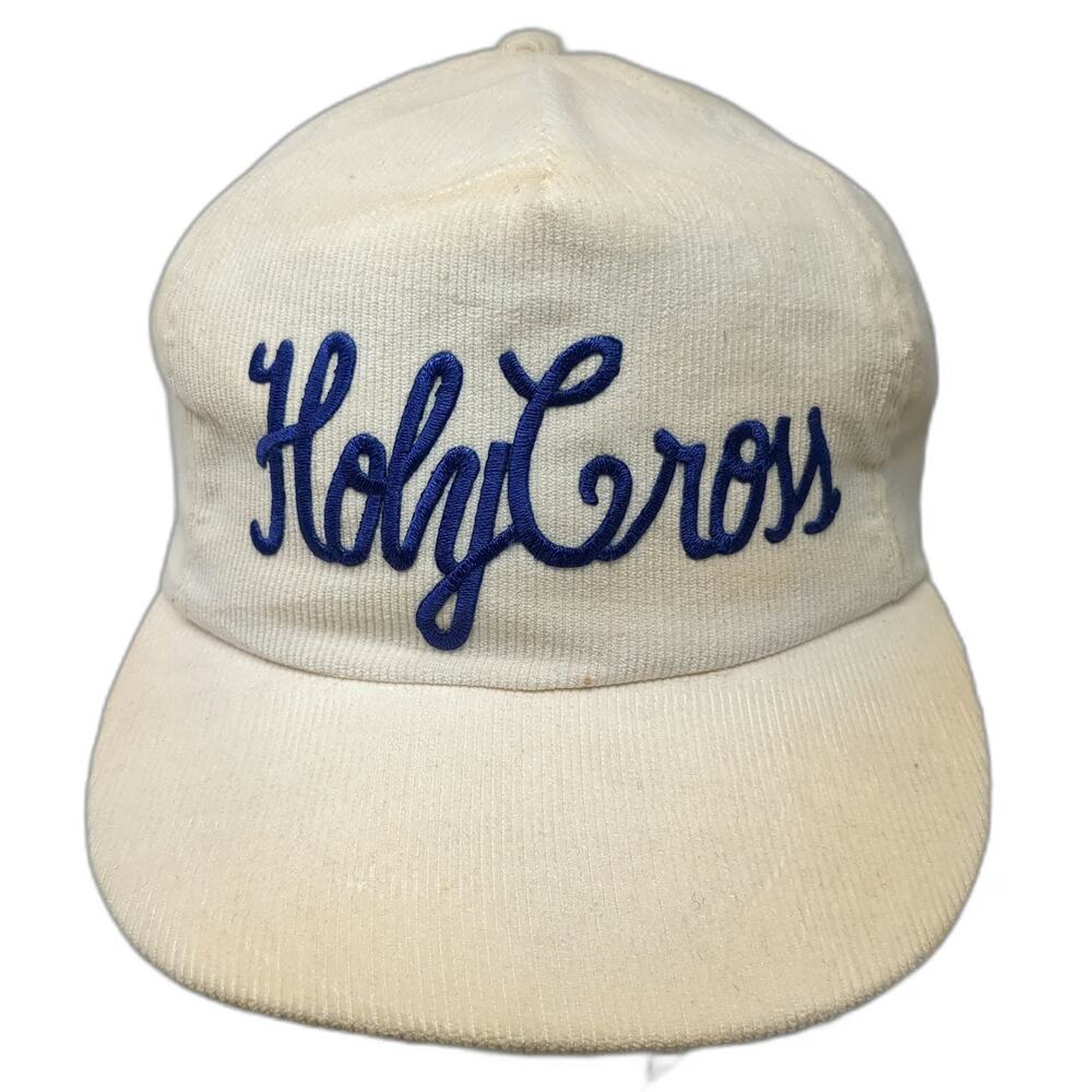 University Square 5 Panel Beige Blue One Size Corduroy Script Snapback Hat